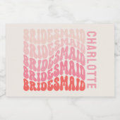 ピッモダンクガーリー・レトロ60年代のシンプル花嫁 スパークリングワインラベル (シングルラベル)