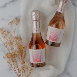 ピッモダンクガーリー・レトロ60年代のシンプル花嫁 スパークリングワインラベル