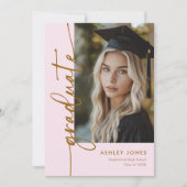 ピッモダンクガーリー&金ゴールド4写真卒業パーティー 招待状 (正面)