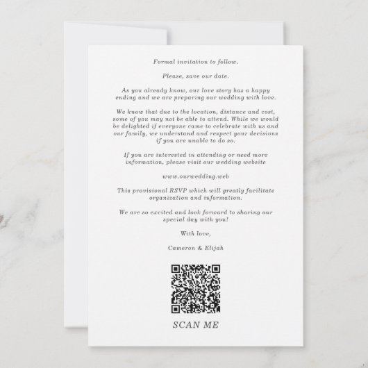 ピッモダンクファンシーオ結婚バルの2枚の数々の写真 セーブザデート (裏面)