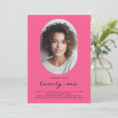 ピッモダンクミニマル写真21歳の誕生日 招待状 (スタンド正面)