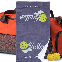 ピッモノグラムのクおもしろいボール選手スポーツ ハンドタオル