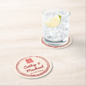 ピッ中国のク結婚のダブル・ハピネス・スタンプ・ロゴ ラウンドペーパーコースター (インサイチュ)