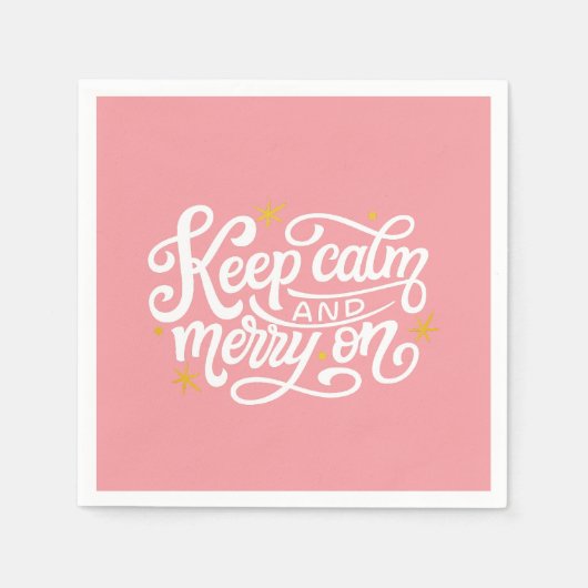 ピッ保クホッメリークタイポグラフィ スタンダードカクテルナプキン (正面)