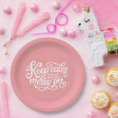 ピッ保クホッメリークタイポグラフィ ペーパープレート (パーティー)