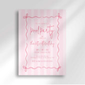 ピッ名門私立校風のクストライプ誕生日招待状ガール 招待状