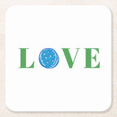 ピッ名門私立校風のクレボールラブ スクエアペーパーコースター (正面)