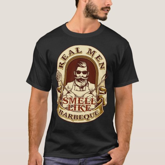 ピッ実在ター・サイイにバーベキューの匂いがする男 Tシャツ (正面)