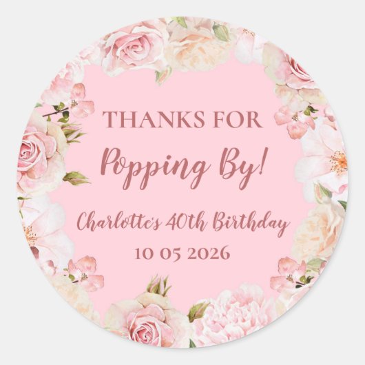 ピッ感謝していク・バイ・誕生日ラベル ラウンドシール (正面)