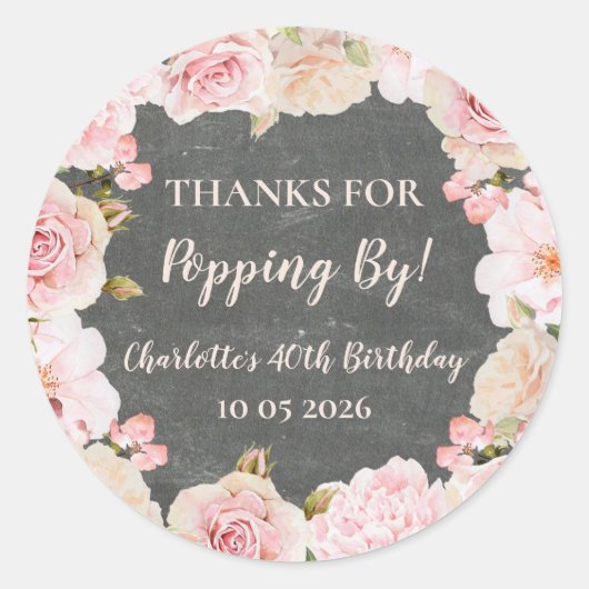 ピッ感謝していク・バイ・誕生日ラベル ラウンドシール (正面)