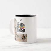 ピッ最高のクボールパパEverパーソナライズされた 4フォトグリッド ツートーンマグカップ (正面左)