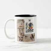 ピッ最高のクボールパパEverパーソナライズされた 4フォトグリッド ツートーンマグカップ (左)