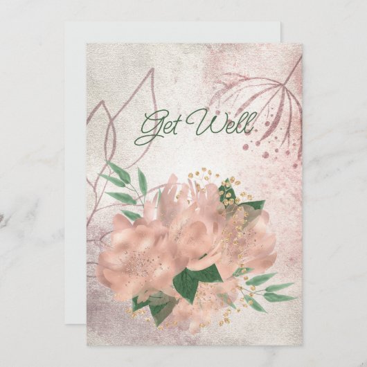 ピッ空白のク淡い色のサテンフローラの発表が好調 案内状 (正面/裏面)