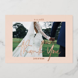 ピッ結婚ク実在のホイル2枚のサンキューカード 箔シーズンカード