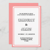 ピッ縁どクエレガントモダンミニマ結婚リスト 招待状 (正面/裏面)