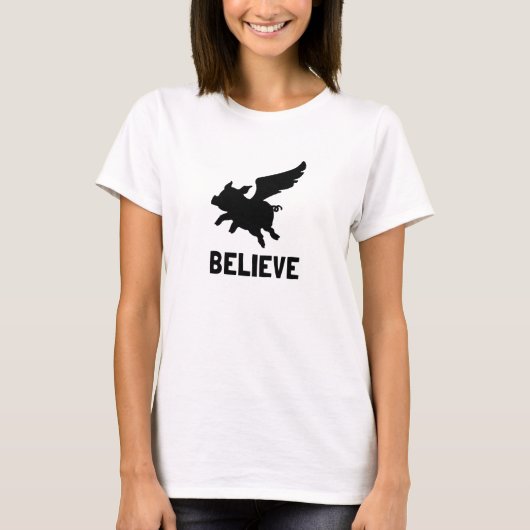 ピッ飛んでいるグ信じ Tシャツ (正面)