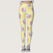 ピッ飛んでいるグ新中国の年〔占星術の〕十二宮図イエローガールL レギンス (正面)