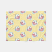 ピッ飛んでいるグ新中国の年〔占星術の〕十二宮図黄FB フリースブランケット (正面(横))