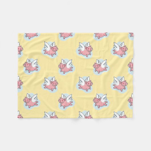 ピッ飛んでいるグ新中国の年〔占星術の〕十二宮図黄FB フリースブランケット (正面(横))