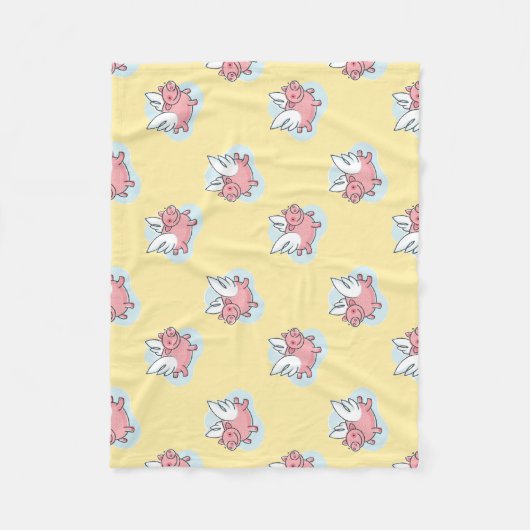 ピッ飛んでいるグ新中国の年〔占星術の〕十二宮図黄FB フリースブランケット (正面)