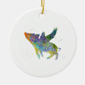 ピッ飛んでいるグ セラミックオーナメント (正面)