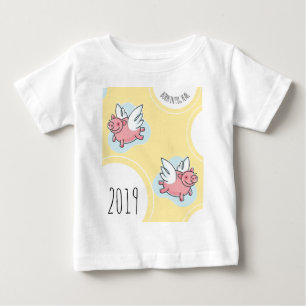 ピッ飛んでいるズ新生児Bティー ベビーTシャツ