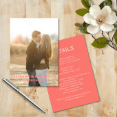 ピッ鮮やかクモダン・コーラル写真の結婚詳細 エンクロージャーカード
