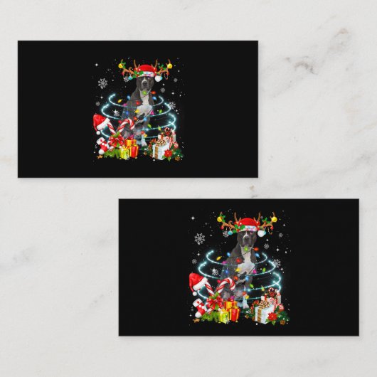 ピティトナディアクリスマスツリーライトパジャマドッグX 名刺 (正面/裏面)