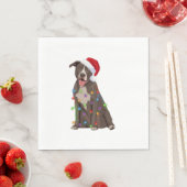 ピティピットブルクリスマスライトクリスマスドッグ恋人 スタンダードランチョンナプキン (インサイチュ)