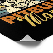 ピティママピットブルドッグママおもしろいマザーズDay Vint ポスター (角)