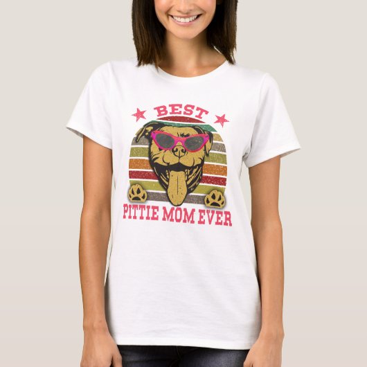 ピティ最高のママ常にピットブル愛好家 Tシャツ (正面)