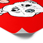 「ピティ・ピティお願い！」 犬のスケッチパターン ポスター (角)