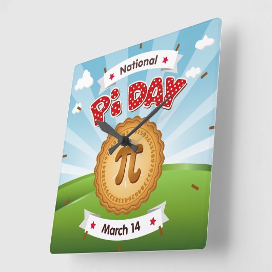 ピデイタイムホリデイ スクエア壁時計 (傾斜)