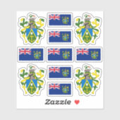 ピトケアン諸島のシンボル/腕とフラグのコートS シール (シート)