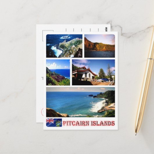 ピトケアン諸島 – モザイク –  ポストカード (正面/裏面インサイチュ)