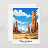 ピナクルスオーストラリアトラベルポトレイトイラストレーション ポストカード (正面/裏面)