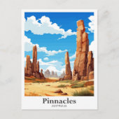 ピナクルスオーストラリアトラベルポトレイトイラストレーション ポストカード (正面)