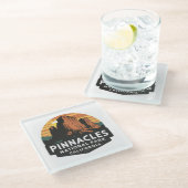 ピナクルス国立公園エンブレム ガラスコースター (アングル)