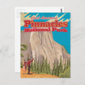 ピナクルス国立公園ヴィンテージ旅行ポスター。 ポストカード (正面/裏面)