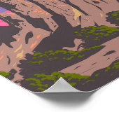 ピナクルズナショナルパークイラストレーショントラベルアート ポスター (角)