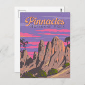 ピナクルズナショナルパークイラストレーショントラベルアート ポストカード (正面/裏面)