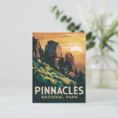 ピナクルズナショナルパークウォーターカラーイラストレーション シーズンポストカード (スタンド正面)