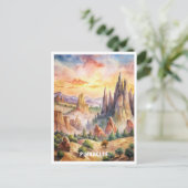 ピナクルズナショナルパークウォーター絵画カラー ポストカード (スタンド正面)