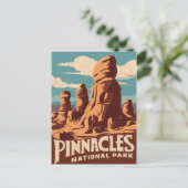 ピナクルズナショナルパークレトロトラベルアート シーズンポストカード (スタンド正面)
