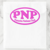 ピナクルズ国立公園ピンク楕円シール 楕円形シール (バッグ)