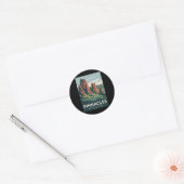 ピナクルズ国立公園 ビンテージ キャンプ ハイキング 男性 ラウンドシール (封筒)