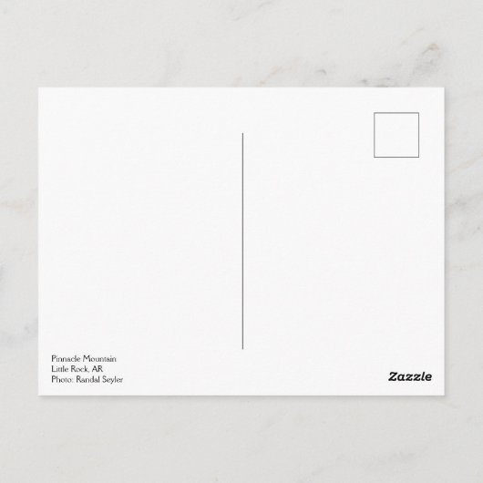 ピナクルマウンテン州パーク,アーカンソー ポストカード (裏面)