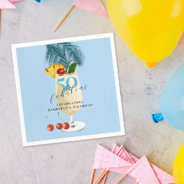 ピナコラダさくらんぼカクテル50thバースデーパーティー スタンダードカクテルナプキン