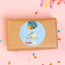 ピナコラダさくらんぼカクテル50thバースデーパーティー ラウンドシール