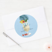 ピナコラダさくらんぼカクテル50thバースデーパーティー ラウンドシール (封筒)